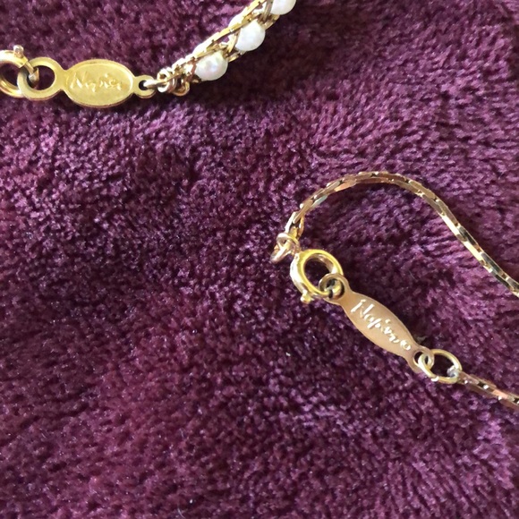 Vintage Napier Faux Pearl Necklace and Bracelet w/Intertwined Chains - Picture 13 of 13